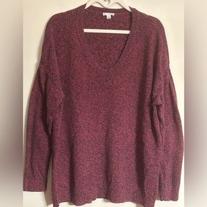 GAP Maroon Oversized V-Neck Sweater